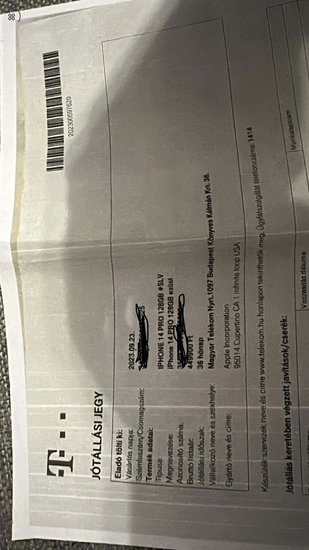 Iphone 14 Pro 128GB Független Garanciás