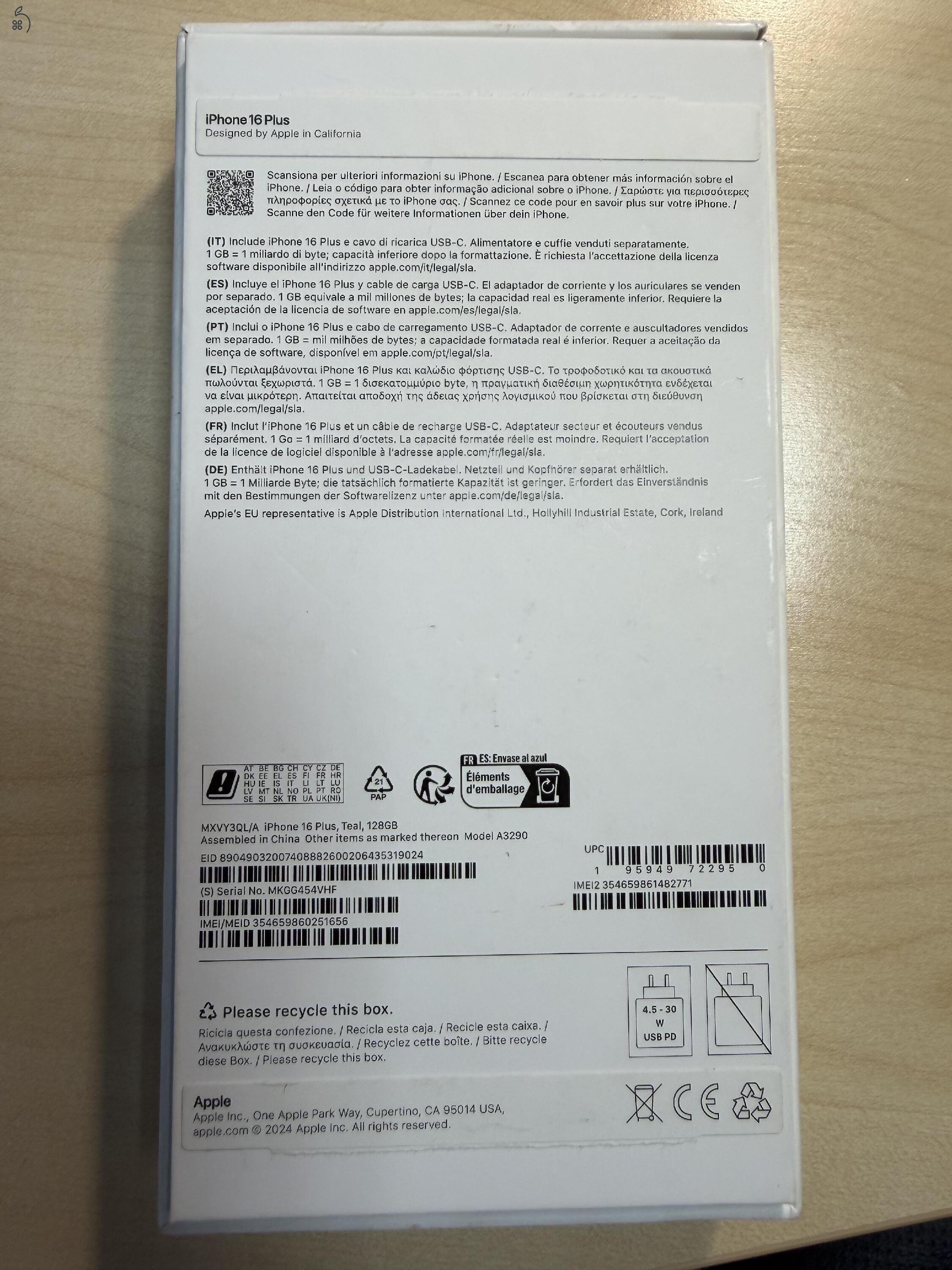 Iphone 16 Plus 128 GB kártyafüggetlen, zsályazöld