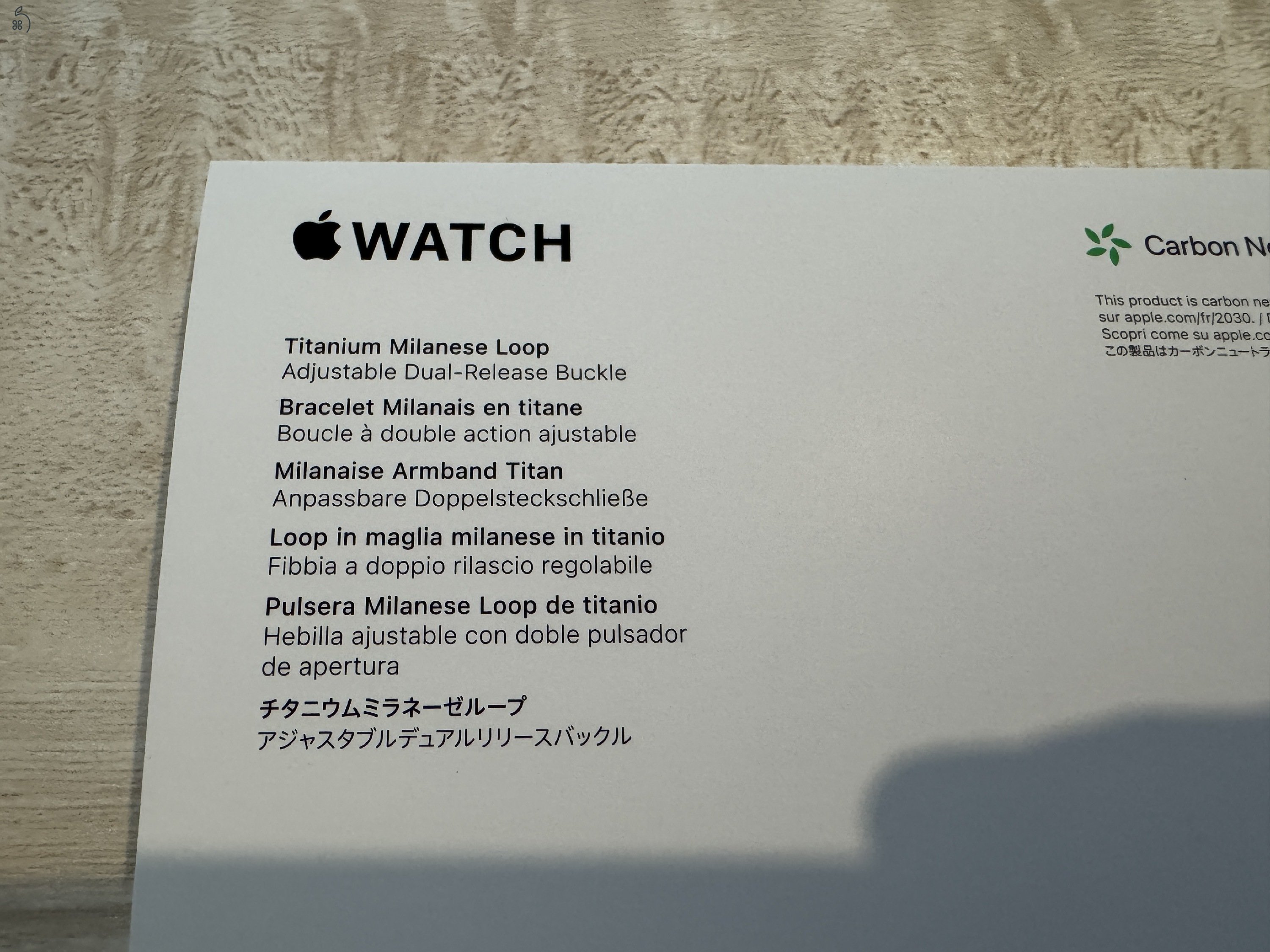 Apple  Titanium Milanese Loop - S - eredeti milánói szíj