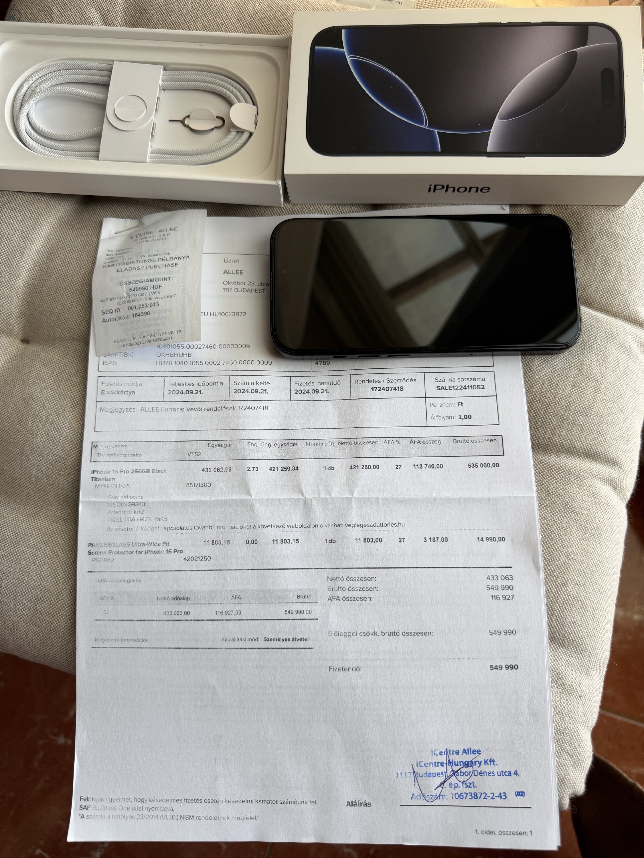 Iphone 16 Pro black titanium 256 Gb