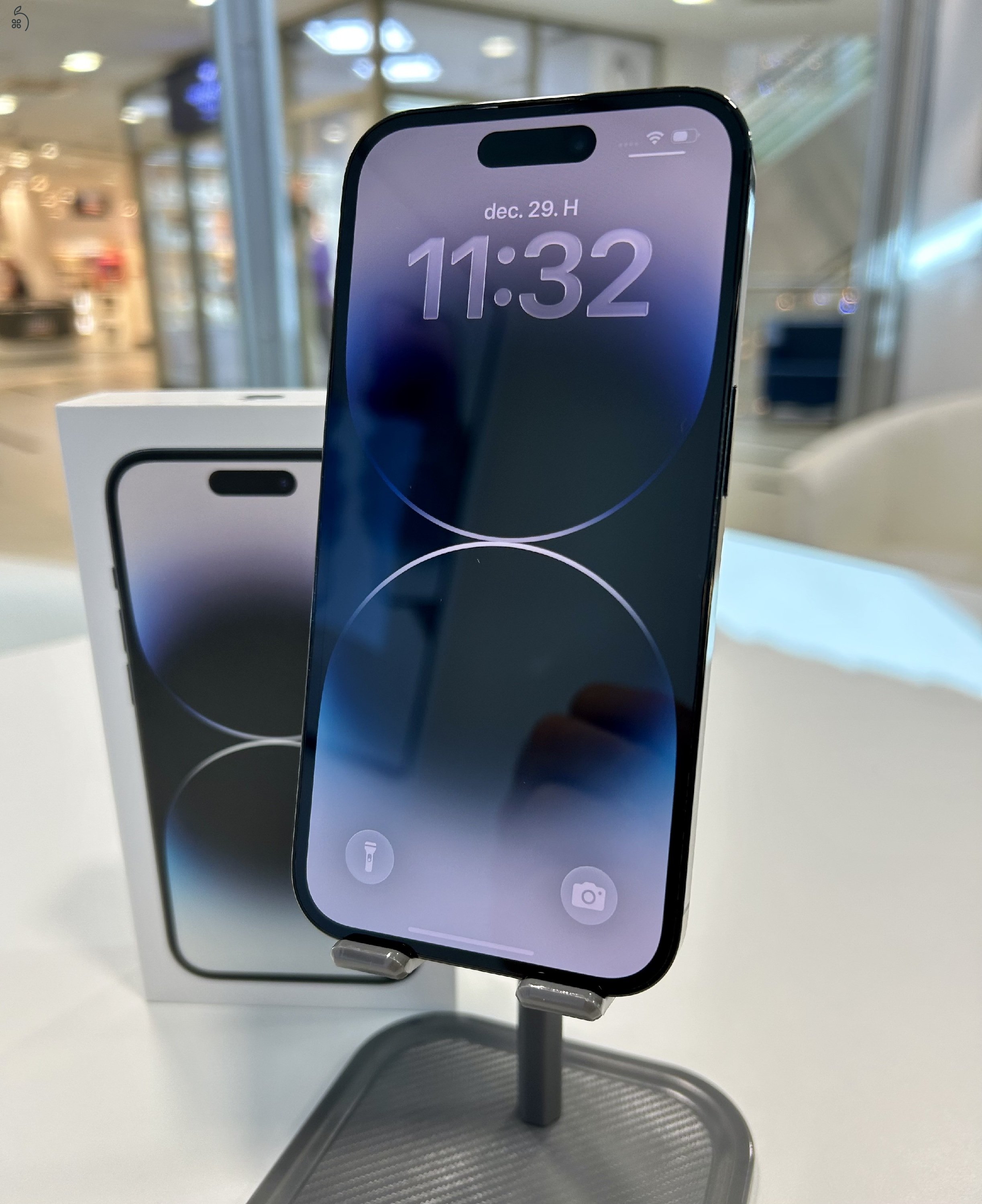 Újszerű iPhone 14 Pro 128GB Fekete 82% Akku Független 3Hó Gar + Beszámítás 