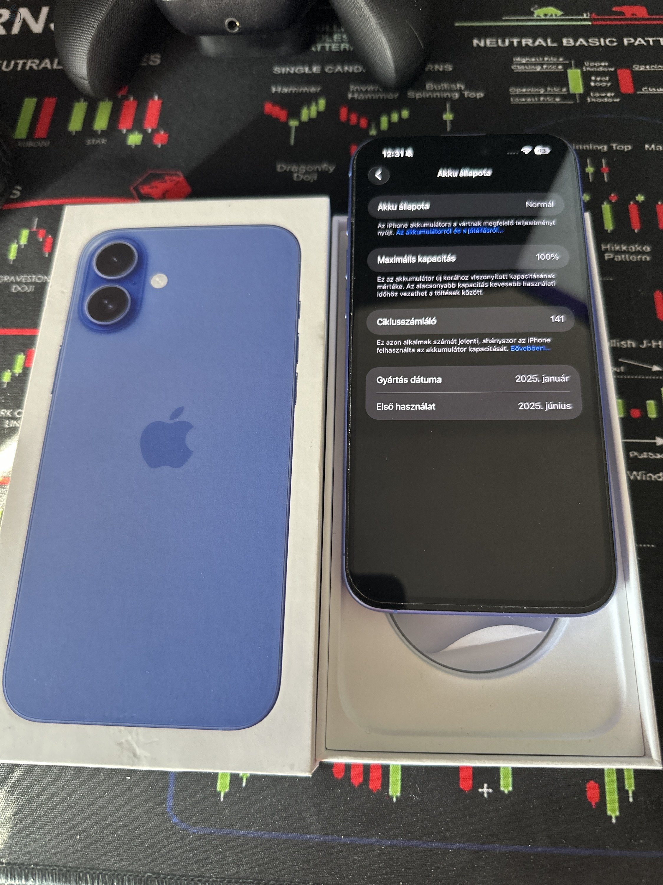 Iphone 16 plus 128GB, kártyafüggetlen, gyári garancia, hibátlan, karcmentes