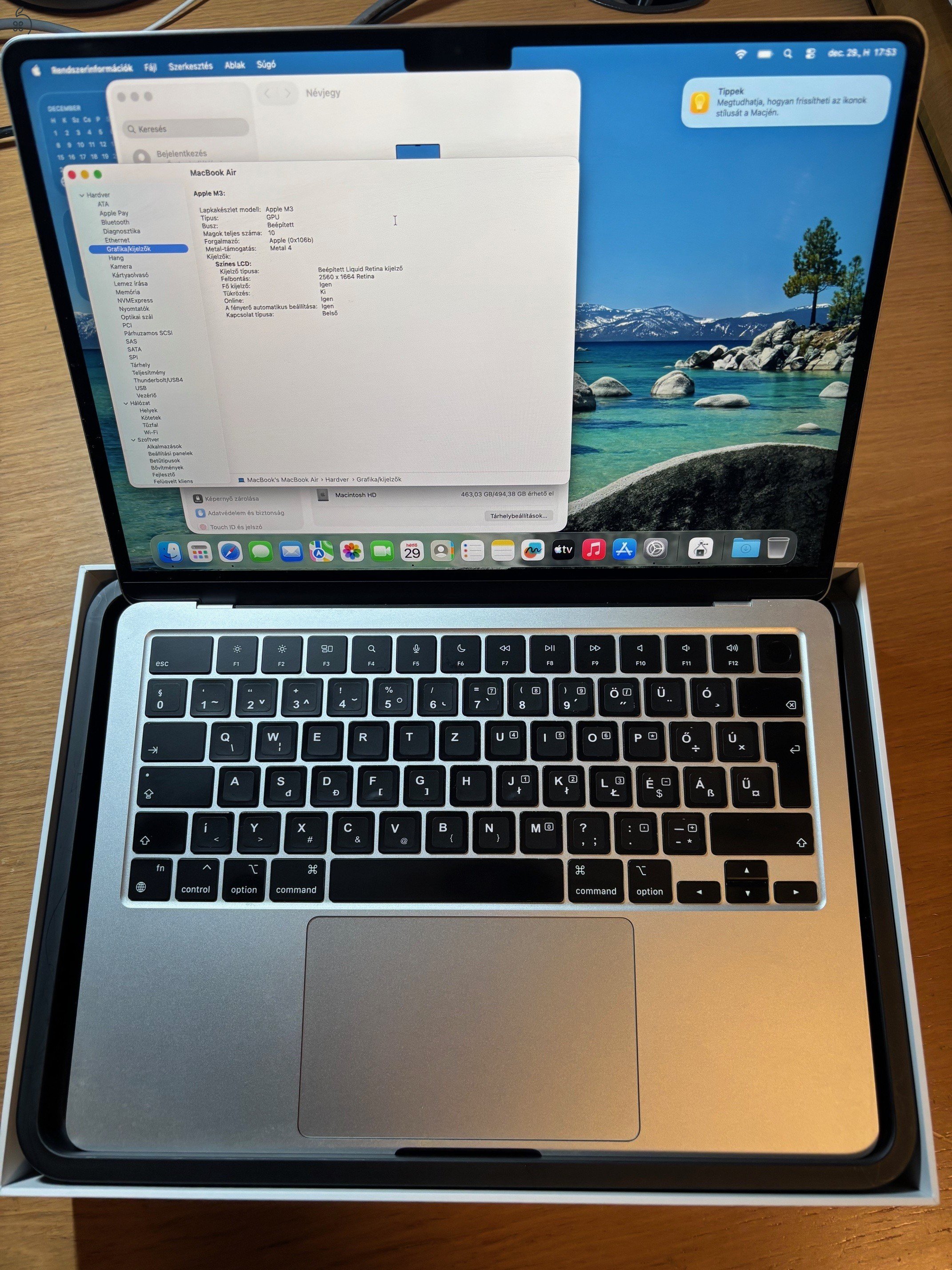 MacBook Air M3 2024 Retina, 8C 512Gb SSD /16Gb LPDDR5 RAM