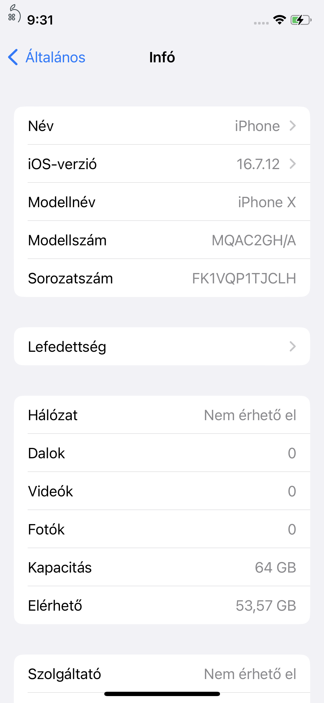 iPhone X 64G kártyafüggetlen