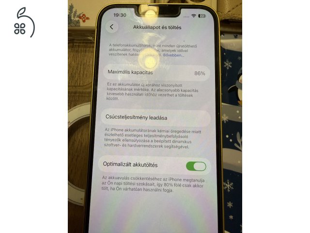 IPhone 14 128gb, sárga, karc mentes