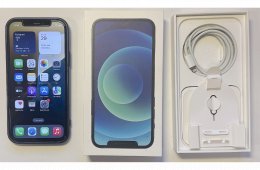Iphone 12 Blue független, 128GB, doboz, hibátlan kijelző, Face ID ok, tokok + új kábel