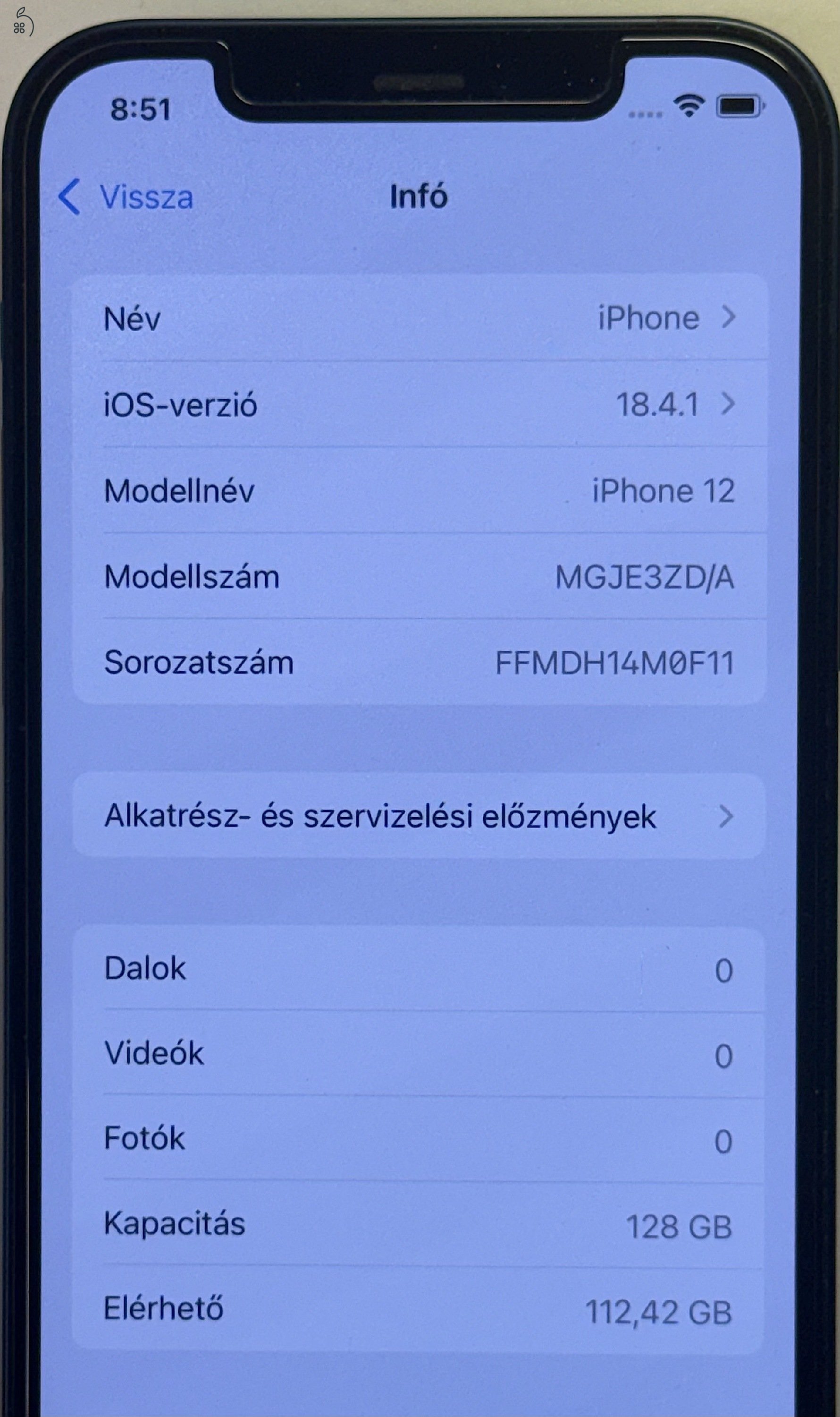 Iphone 12 Blue független, 128GB, doboz, hibátlan kijelző, Face ID ok, tokok + új kábel