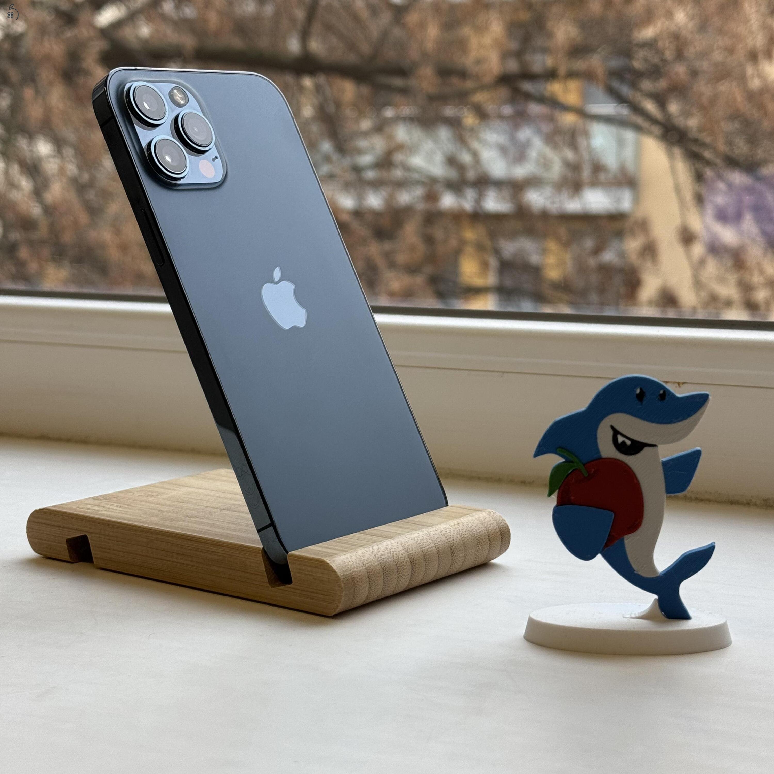 GYÖNYÖRŰ iPhone 12 Pro Max 128GB Pacific Blue -1 ÉV GARANCIA -Kártyafüggetlen, MS3996