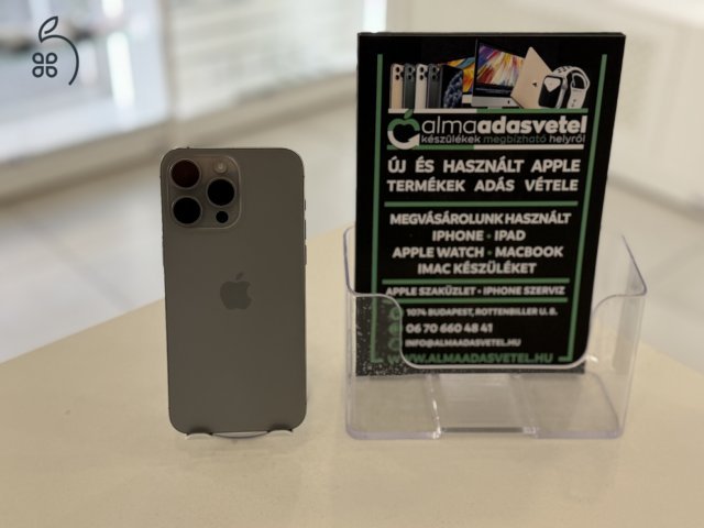 iPhone 15 Pro Max 256GB Független/Újszerű/1-3 hónap gar./Akku 85%/p160