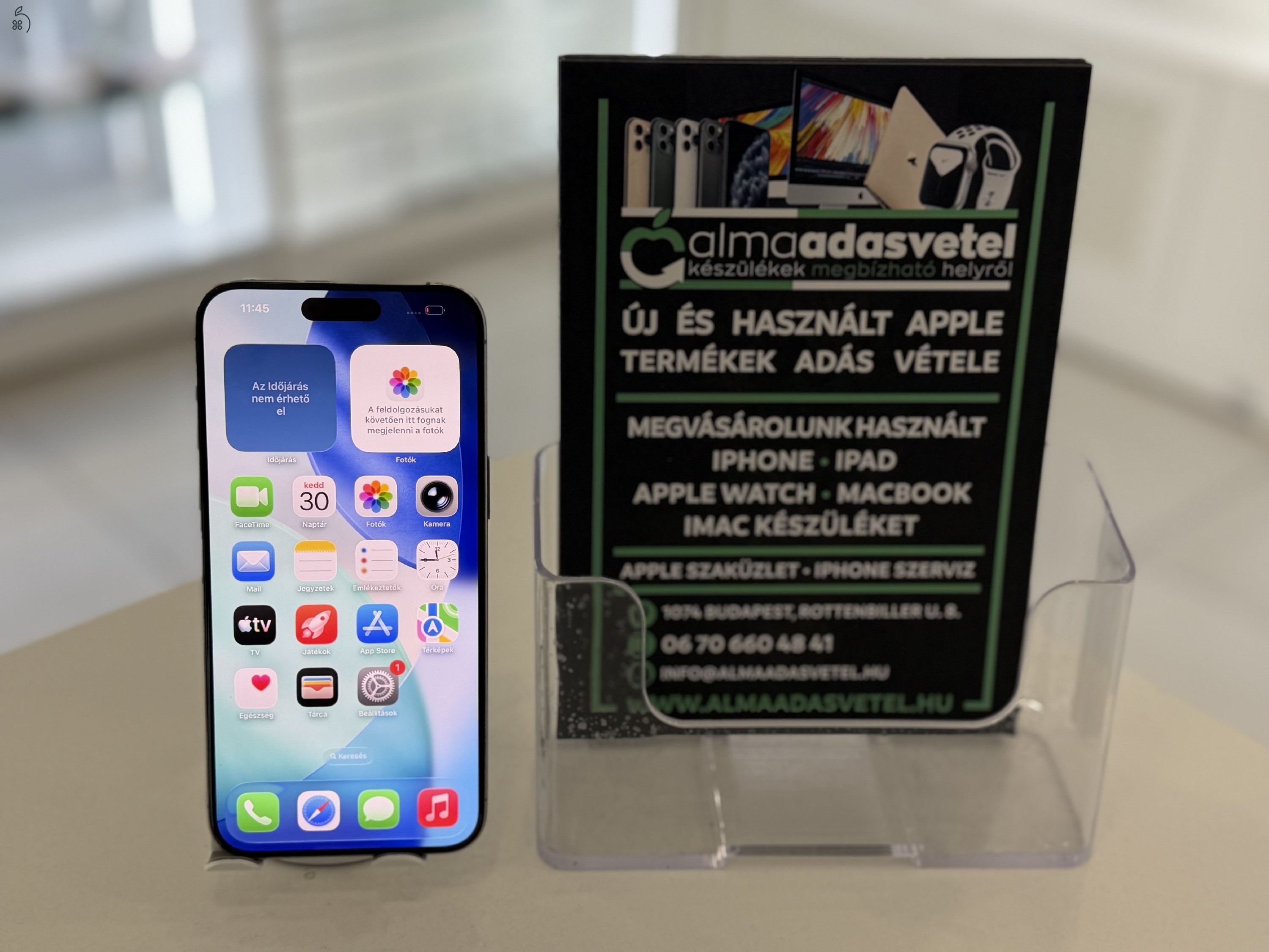 iPhone 15 Pro Max 256GB Független/Újszerű/1-3 hónap gar./Akku 85%/p160