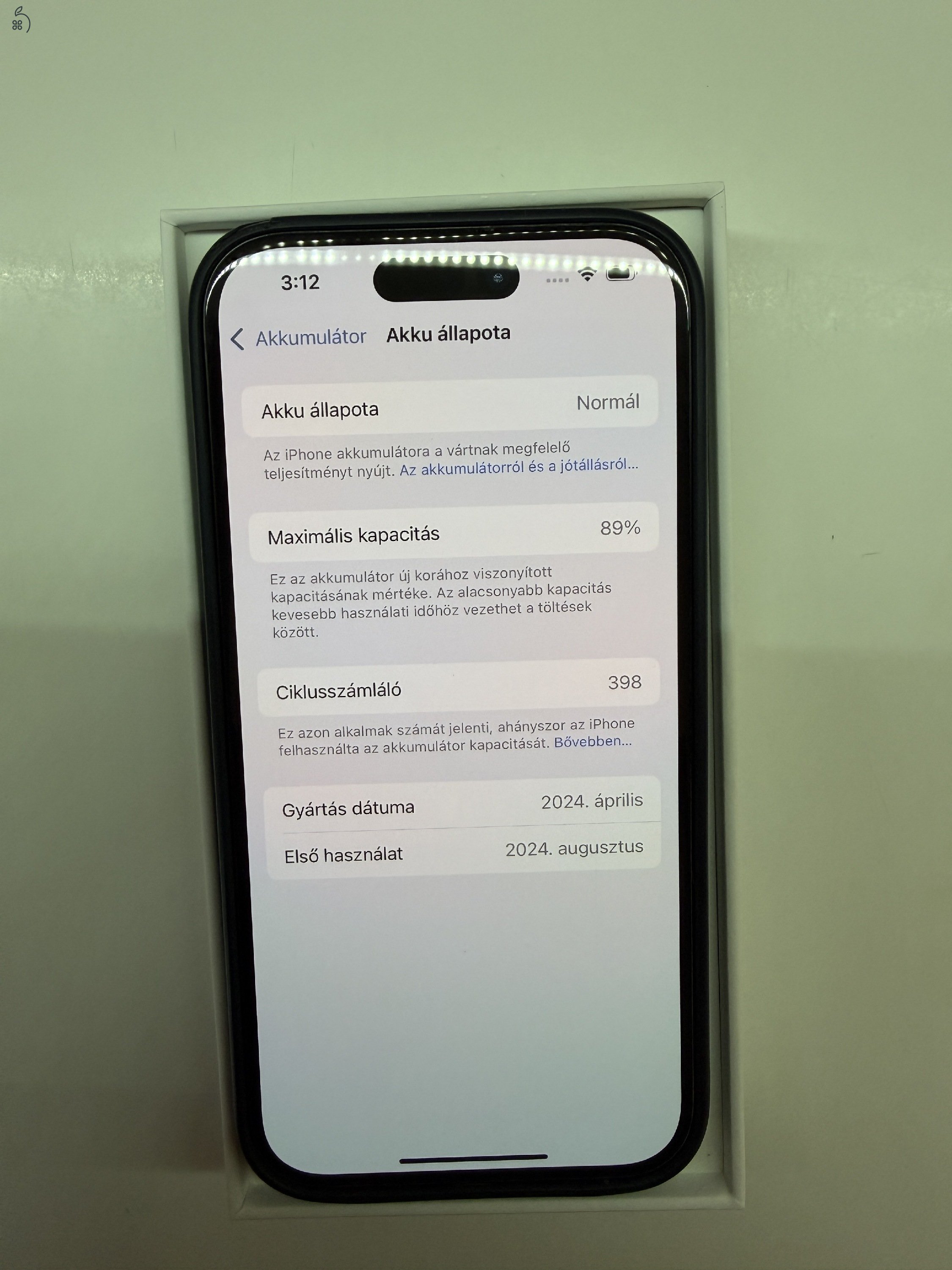 IPhone 15 pro fekete 128gb