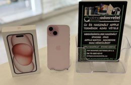 iPhone 15 128GB Független Megkímélt/1 hónap gar./Akku 82%/p4660