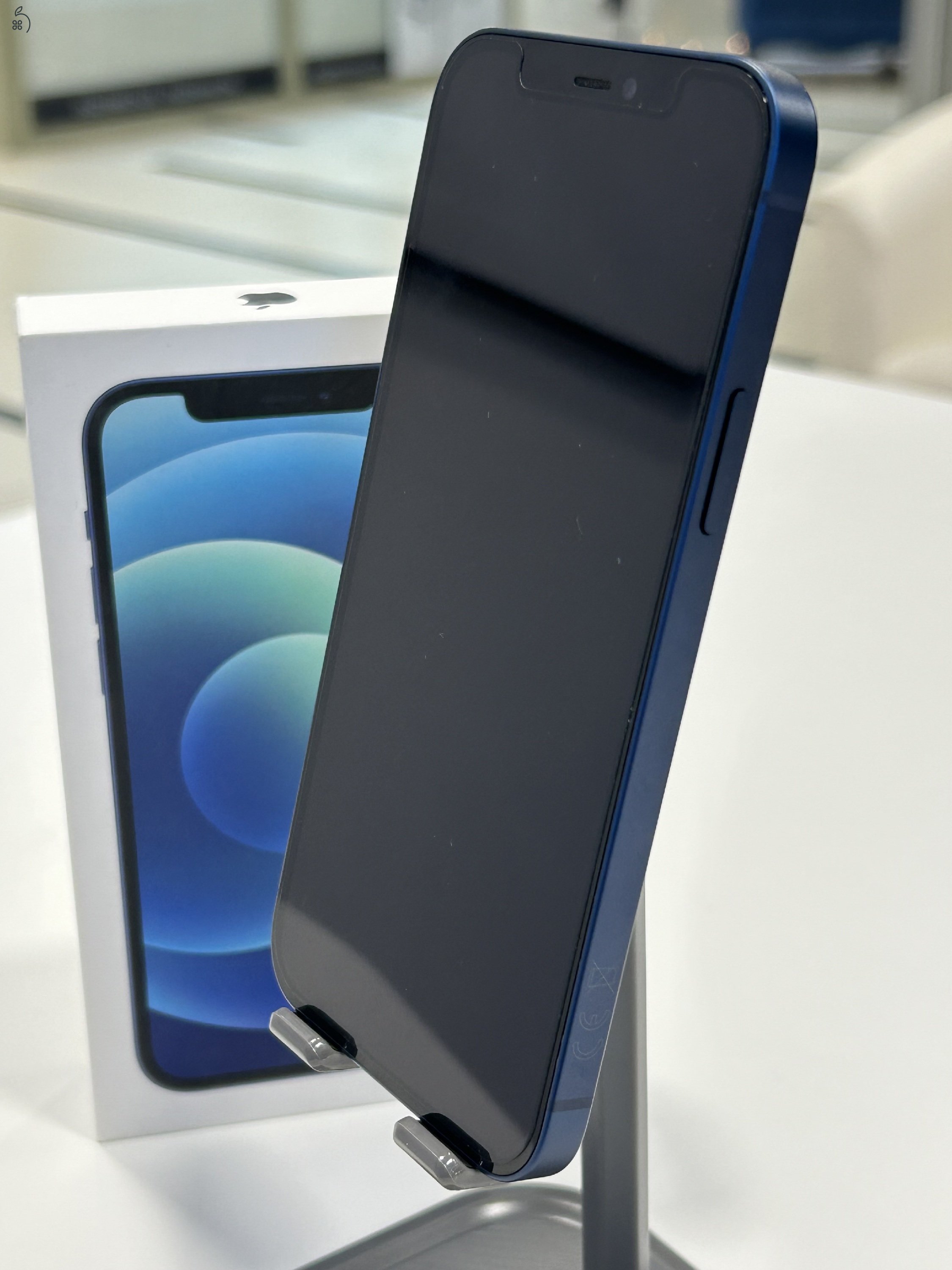 Újszerű iPhone 12 128GB Kék Új 100% Akku Független 3Hó Gar + Beszámítás