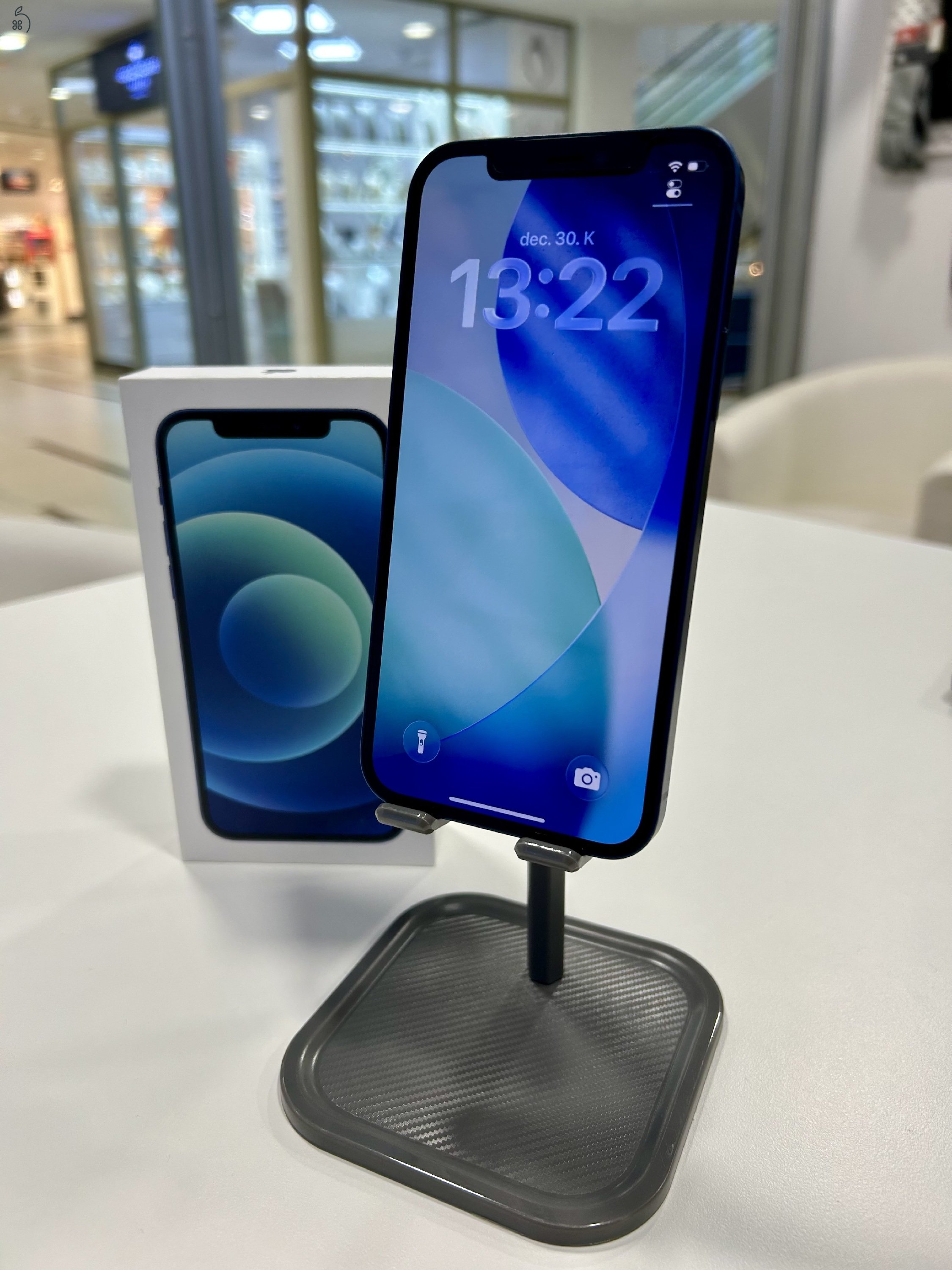 Újszerű iPhone 12 128GB Kék Új 100% Akku Független 3Hó Gar + Beszámítás