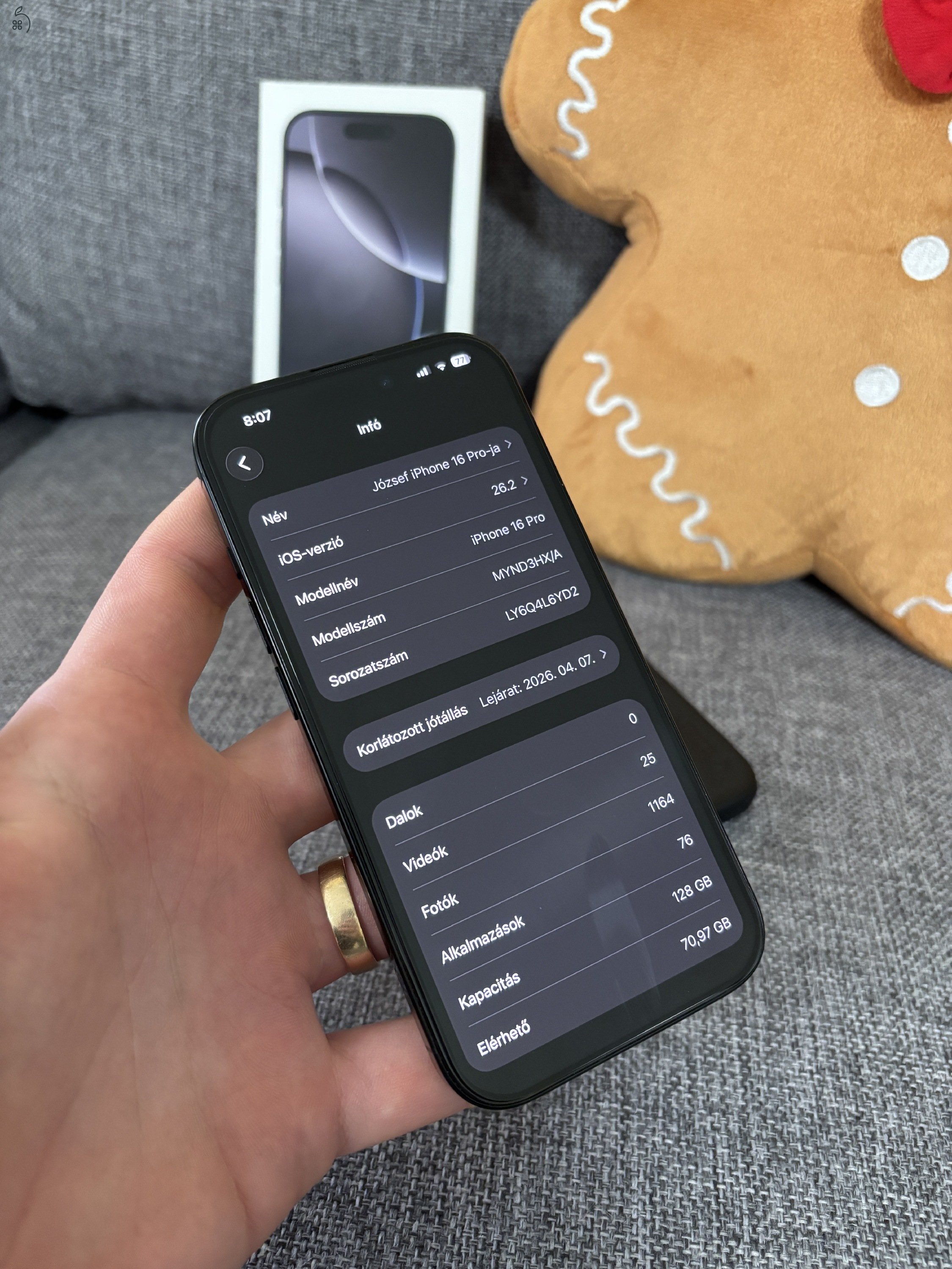 iPhone 16 Pro 128 GB hibátlan, garanciális