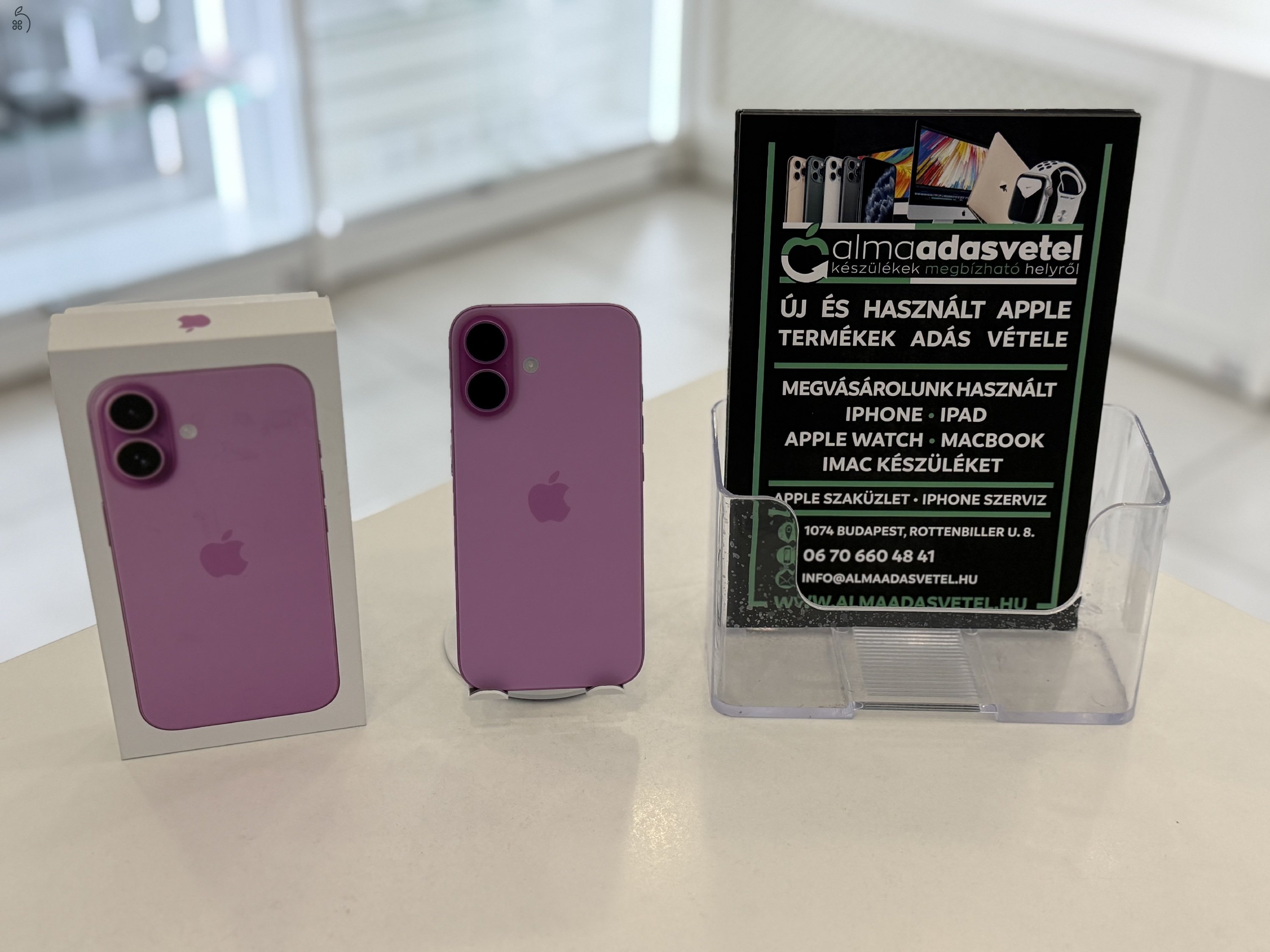 iPhone 16 128GB Független Karcmentes/2028.12.30.Gar./Akku 100%/p4665