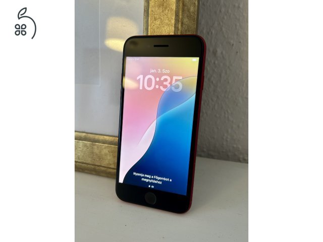 Újszerű iPhone SE 3 Red 64gb Független 84% akku