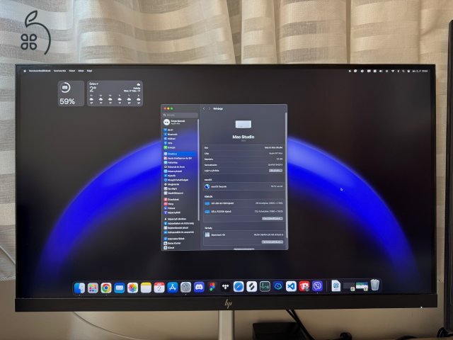 Apple Mac Studio M1 Max – 10‑magos CPU, 24‑magos GPU, 32GB RAM, 512GB SSD