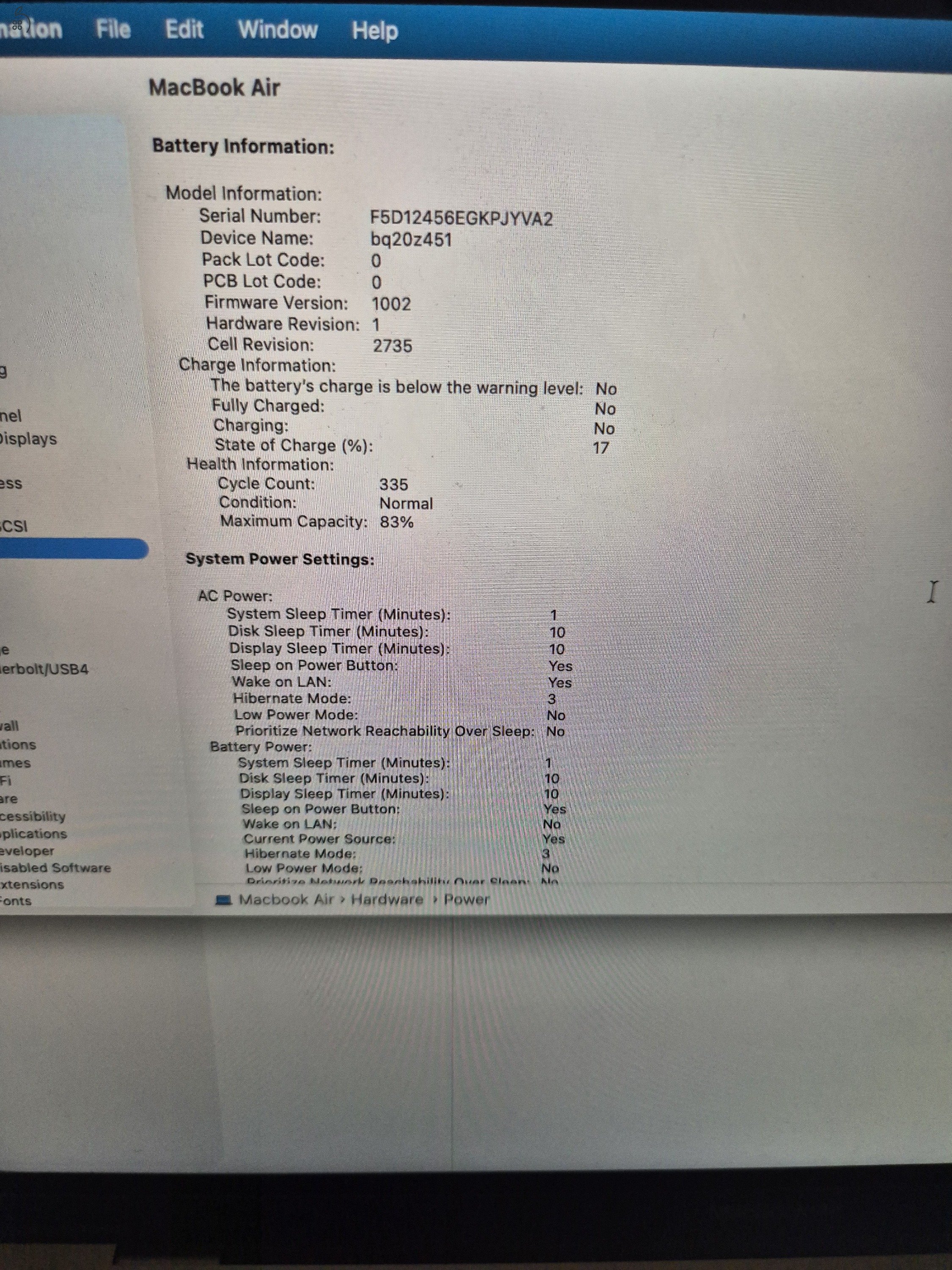 Macbook Air M1 16 GB RAM, 256 GB SSD