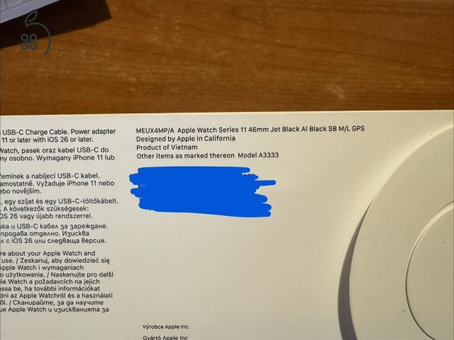 Apple Watch Series 11, 46mm, JetBlack, GPS, Aktiválatlan!! Euronics garancia: 2 év