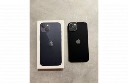 Újszerû 100% aksival apple garanciával ajándék Mobilfox  új üvegfóliával és proshock tokkal elado Iphone 13 128 GB éjfekete telefon