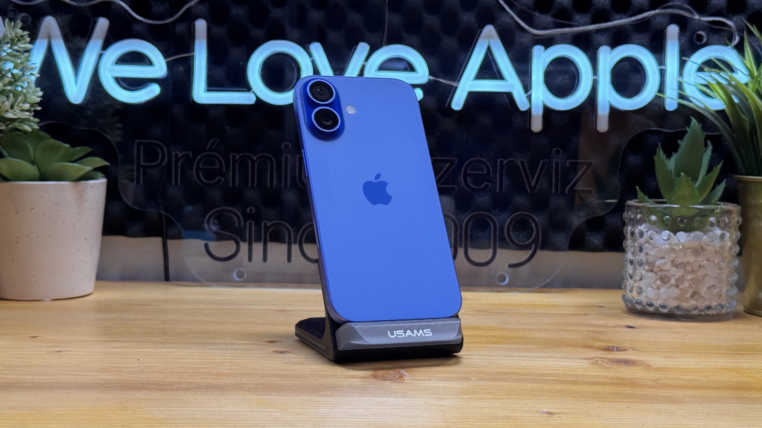  iPhone 16, 128GB, Kék, 100% Akku, Független - 1ÉV Garancia, Számla 