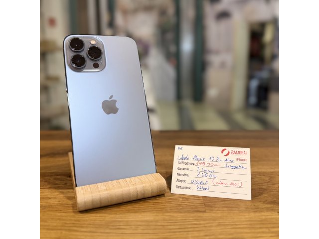 106. Apple iPhone 13 Pro Max - 256 GB - Sierra Blue - újszerű - Akku 100%
