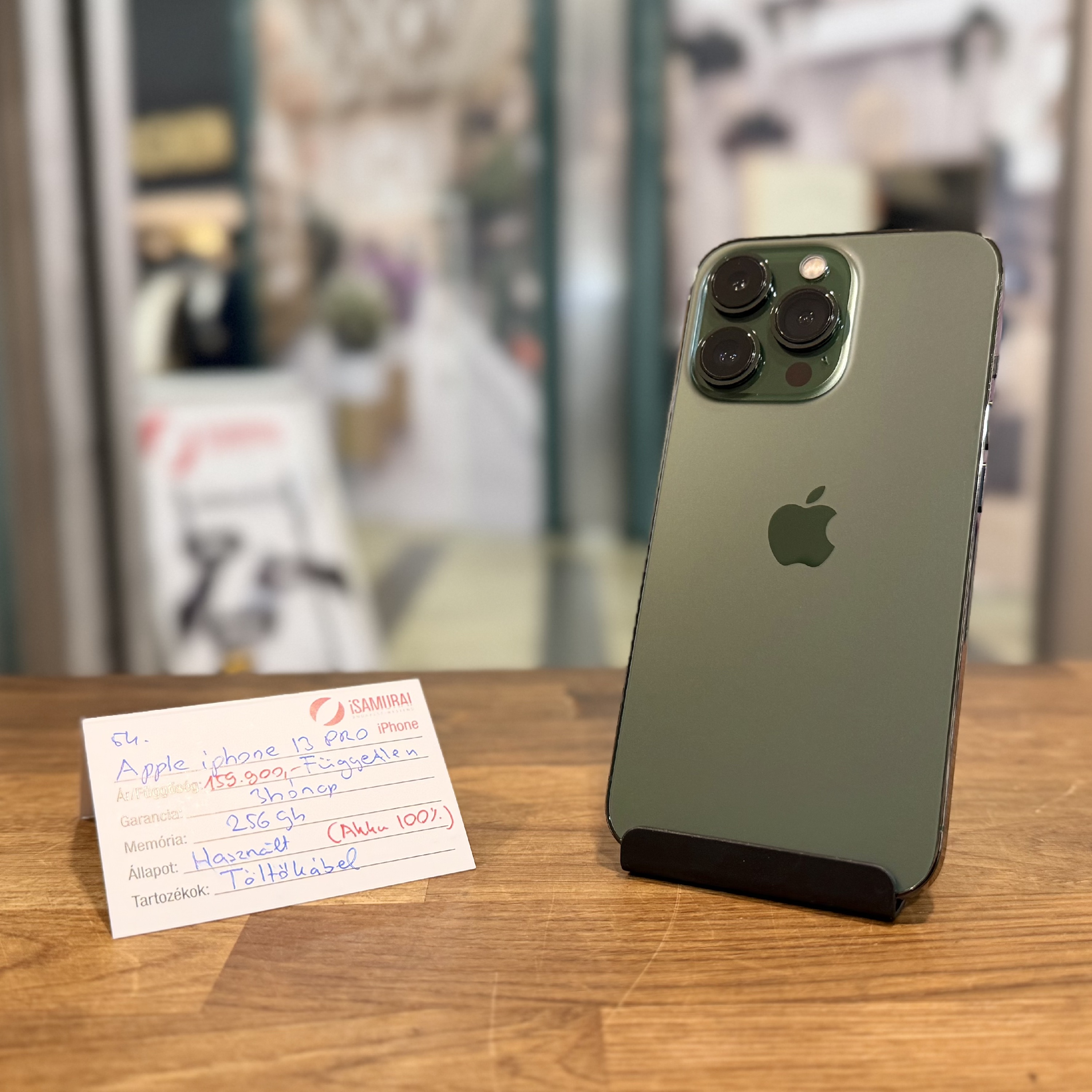 Apple iPhone 13 Pro - Alpine Green - 256 GB - új akku - (54.)
