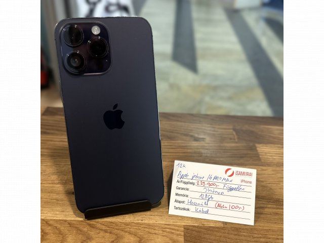 124. Apple iPhone 14 Pro Max - 128GB - Deep Purple - Akku 100%