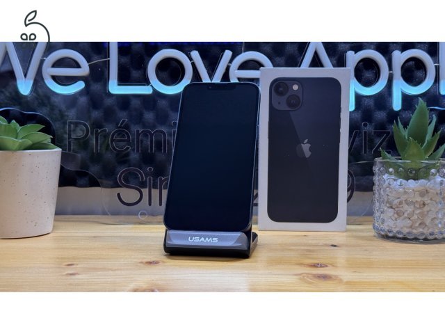  iPhone 13, 128GB, Fekete, Független - 1ÉV Garancia, Számla 