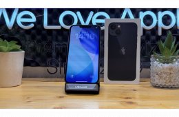  iPhone 13, 128GB, Fekete, Független - 1ÉV Garancia, Számla 