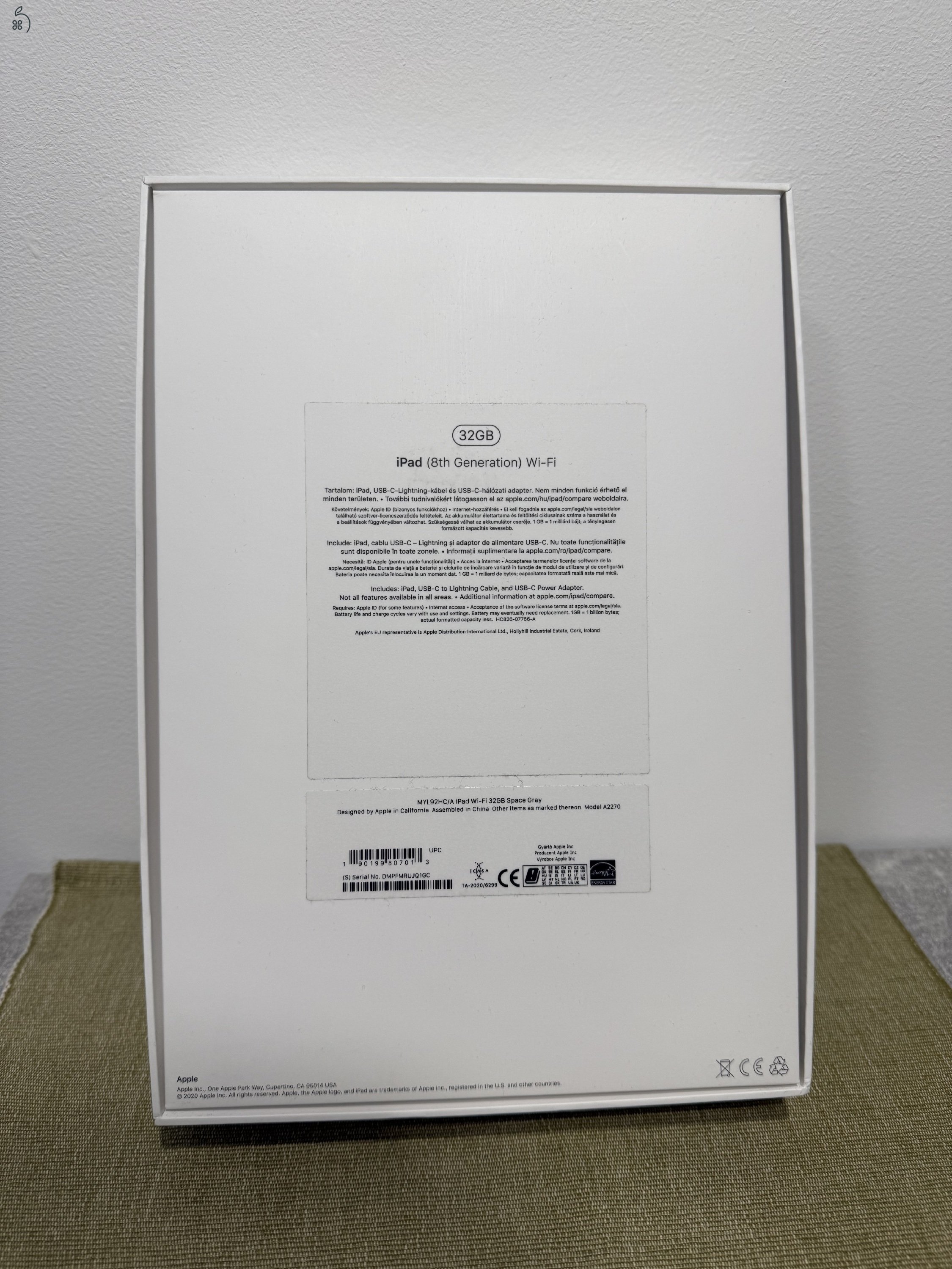 iPad 8. generáció (32 GB, Wi-Fi, Space Gray)