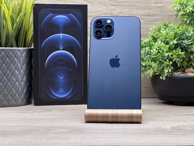 Hibátlan iPhone 12 Pro Max Pacific Blue 128GB 2 ÉV Garanciával Számlával 90% Akku