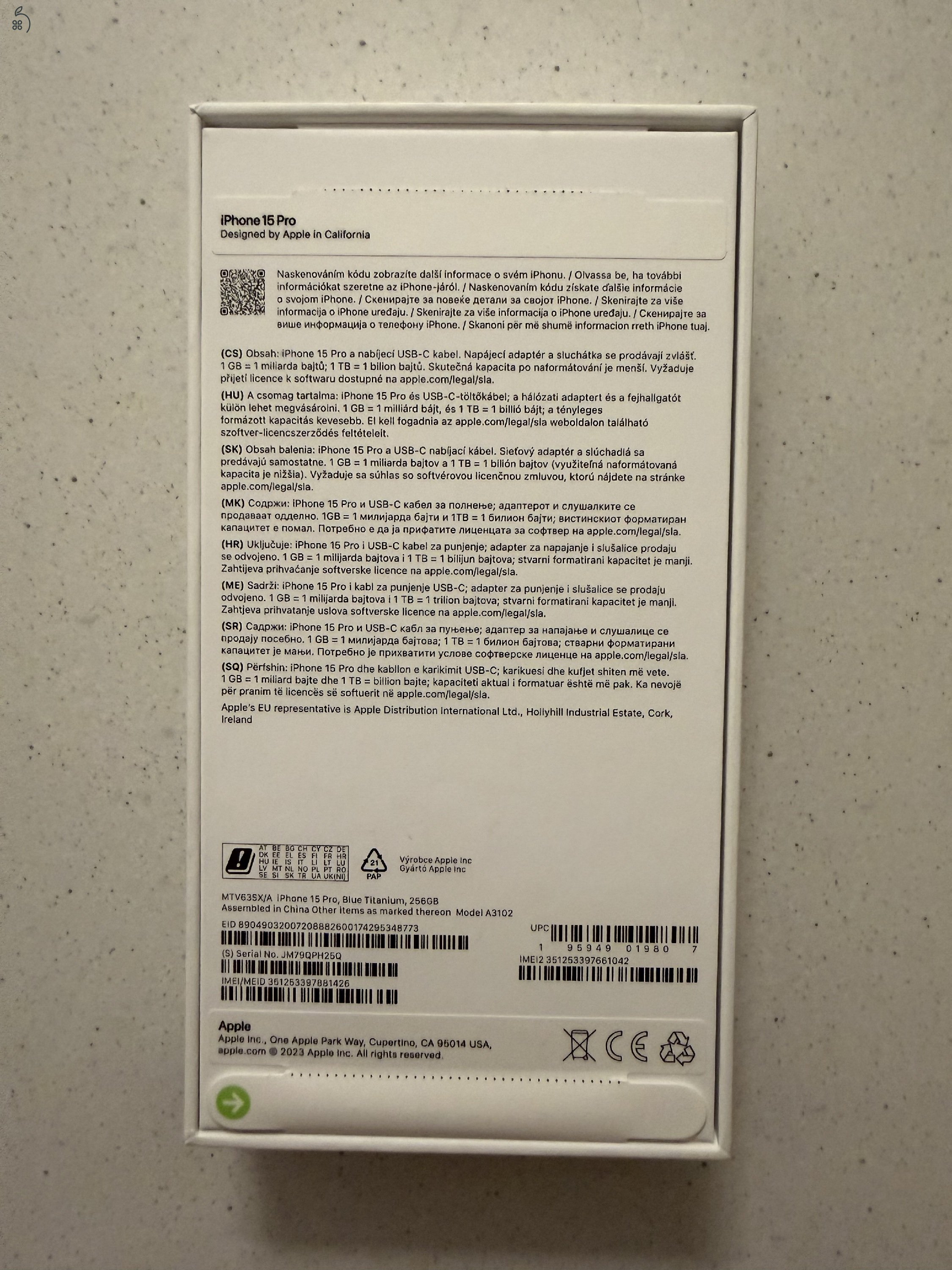 iPhone 15 pro 256GB eladó