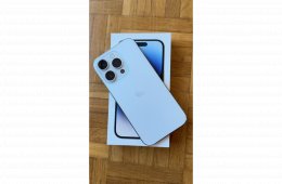 Karcmentes, újszerű iPhone 14 Pro ezüst (silver) + ajándék üvegfólia