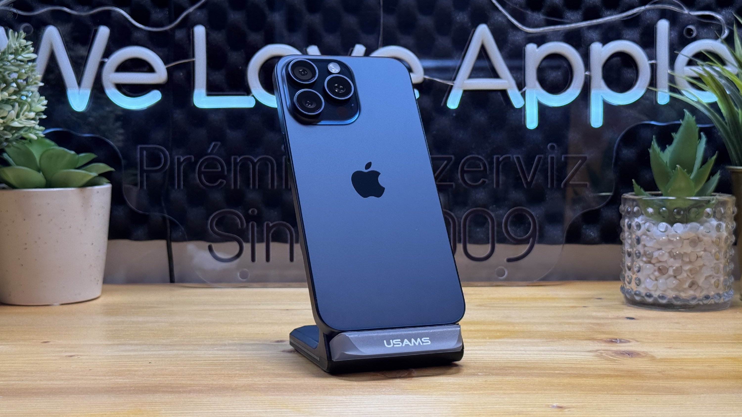  iPhone 15 Pro Max 256GB Kék, Független - Garancia, Számla 