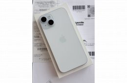 iPhone 15 256GB kék 98% akku MEDIA MARKT GARANCIA 2028.02-ig