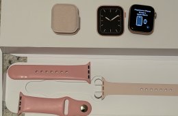 Apple Watch Series 5, 40mm,Cellular, arany színű, tökéletes állapotú, minden eredeti tartozékkal 