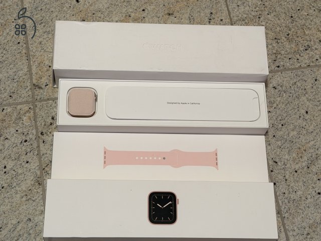 Apple Watch Series 5, 40mm,Cellular, arany színű, tökéletes állapotú, minden eredeti tartozékkal 