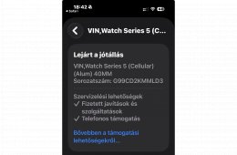 Apple Watch Series 5, 40mm,Cellular, arany színű, tökéletes állapotú, minden eredeti tartozékkal 