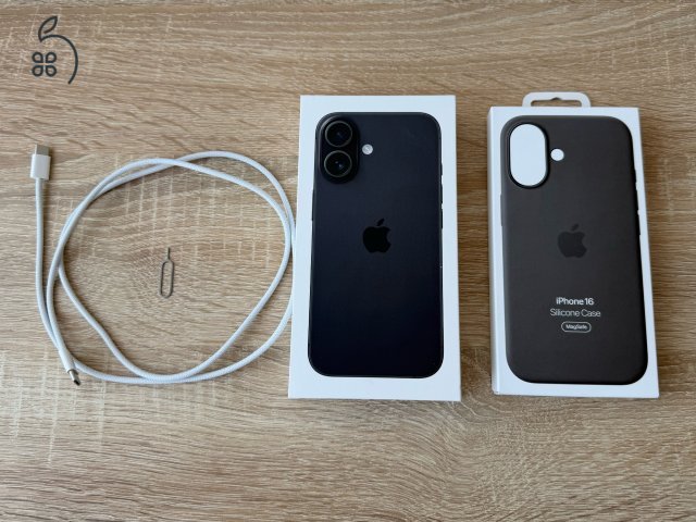 Apple iPhone 16 128GB Black (5 hó Apple garancia) + Apple MagSafe szilikontok