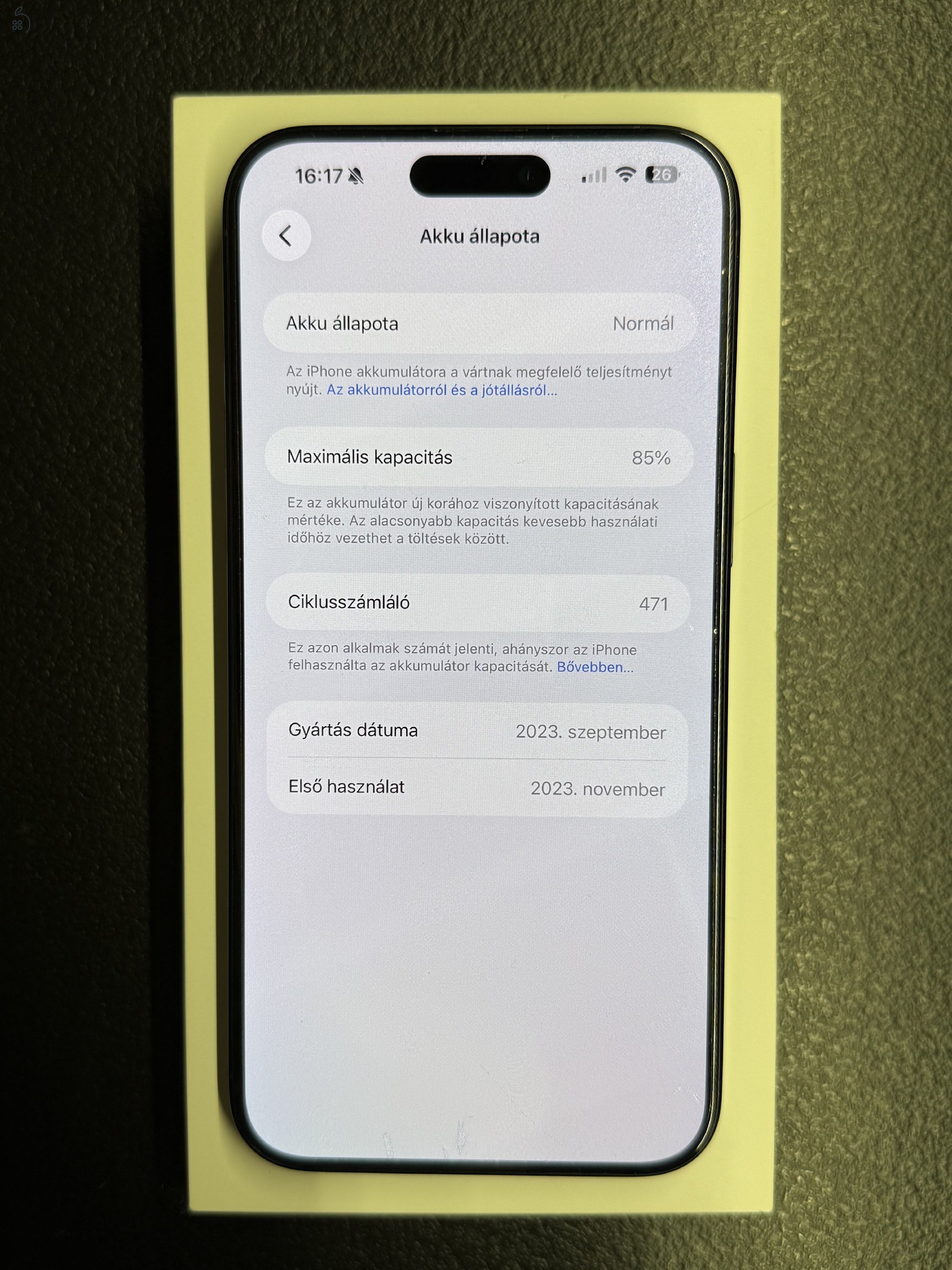 Eladó iPhone 15 Pro Max 256g Kék színben