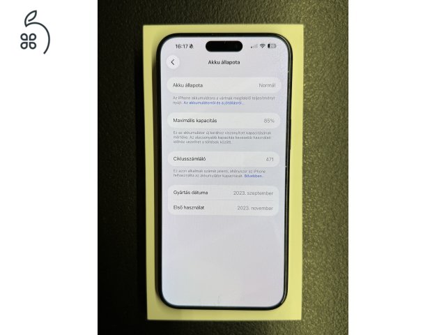 Eladó iPhone 15 Pro Max 256g Kék színben