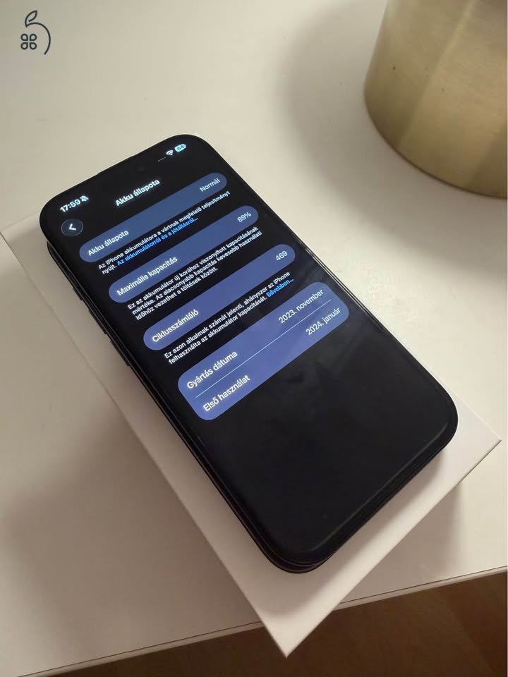 iPhone 15 Pro Titanium fekete 128GB