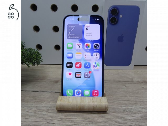 Apple iPhone 16 128GB Ultramarine használt, karcmentes 98% akku – 6 hónap garancia