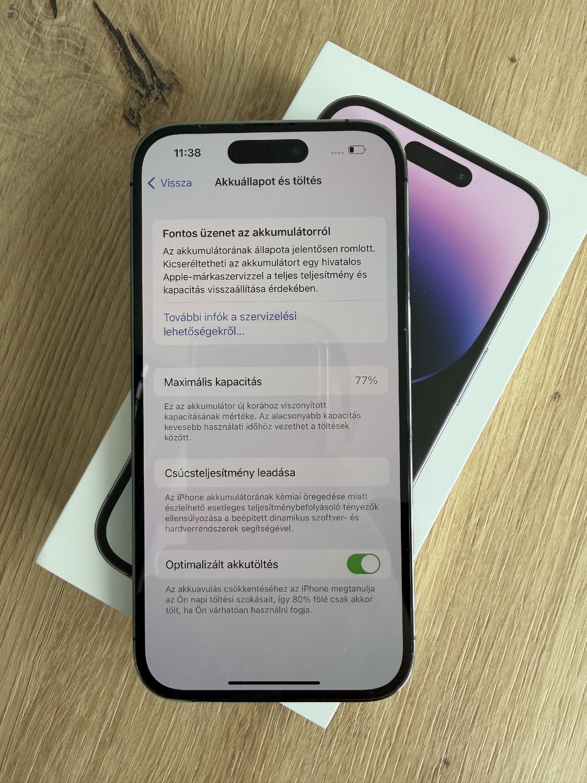 iPhone 14 pro, deep purple, 128 gb, független, e-sim