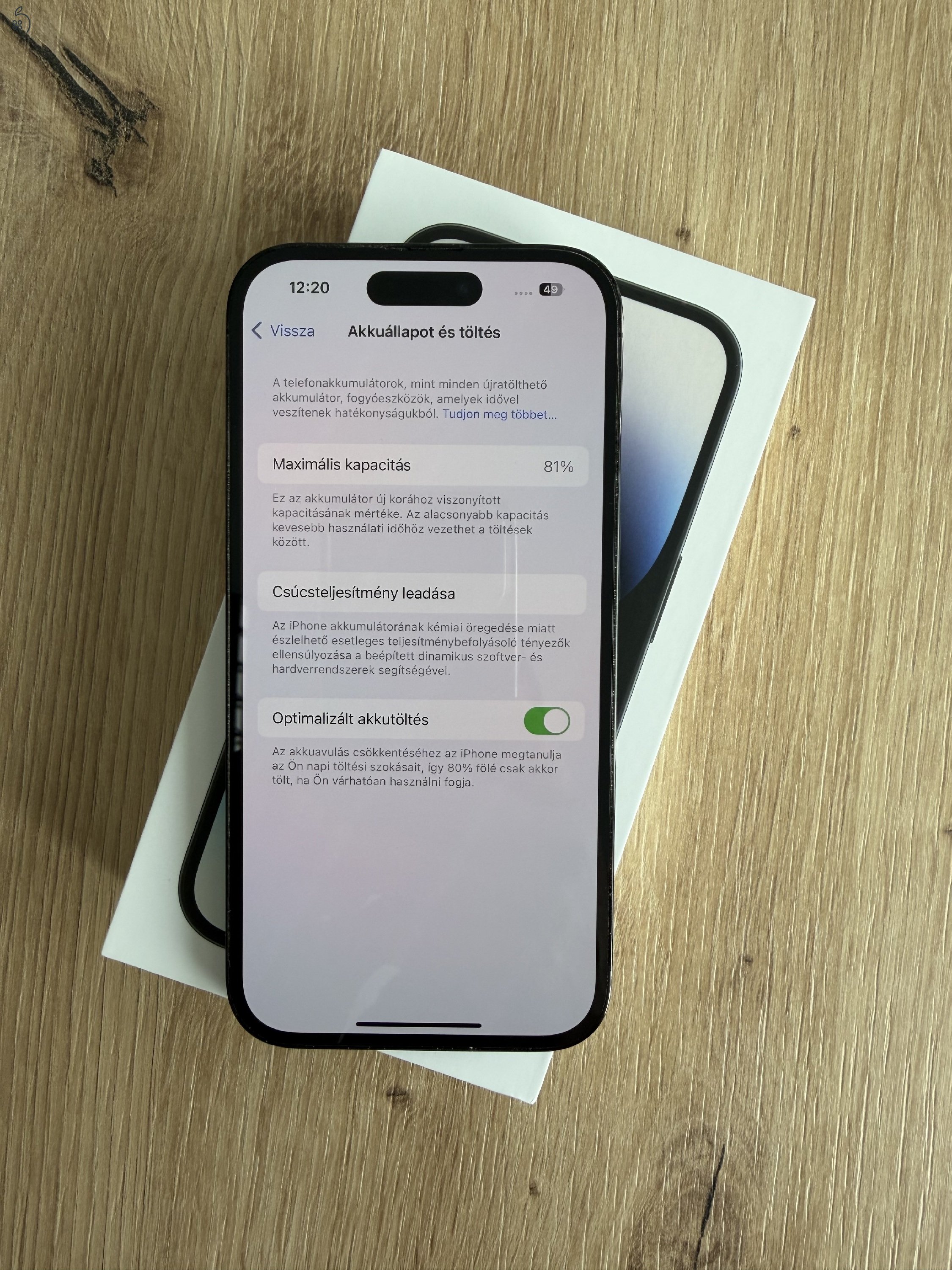 iPhone 14 pro, space black, 128 gb, független, e-sim 