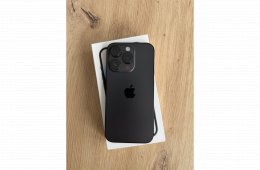 iPhone 14 pro, space black, 128 gb, független, e-sim 