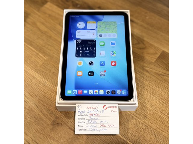 20. Apple iPad Mini 7 - A17 Pro - 128 GB - Akku 100% - Újszerű