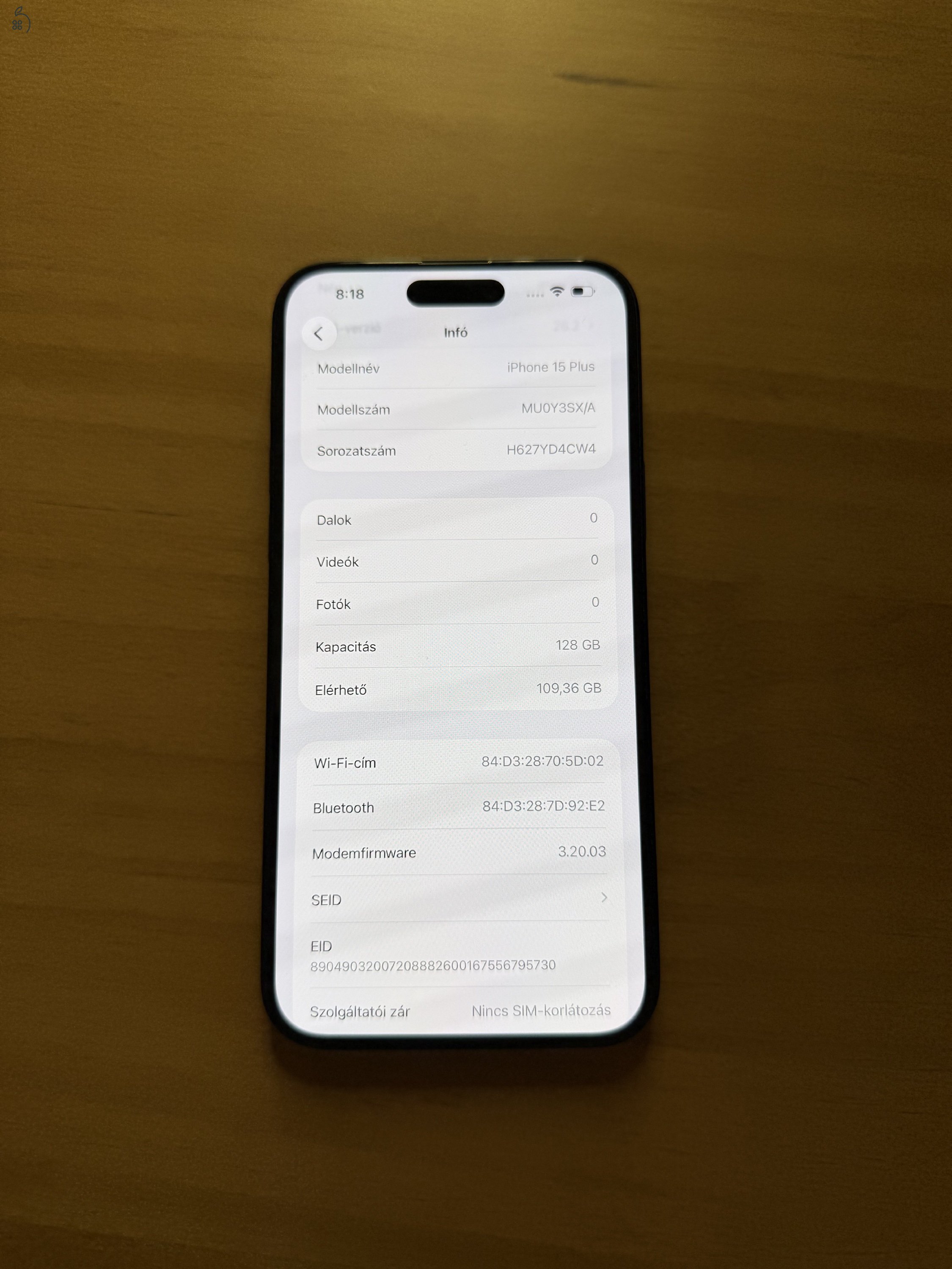 Apple iPhone 15 Plus 128GB - Fekete